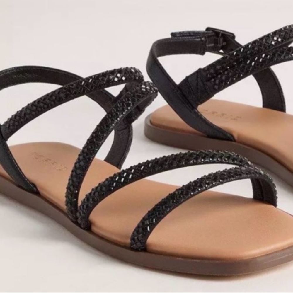 torrid Black Braided Multi-Strap Flat Sandals